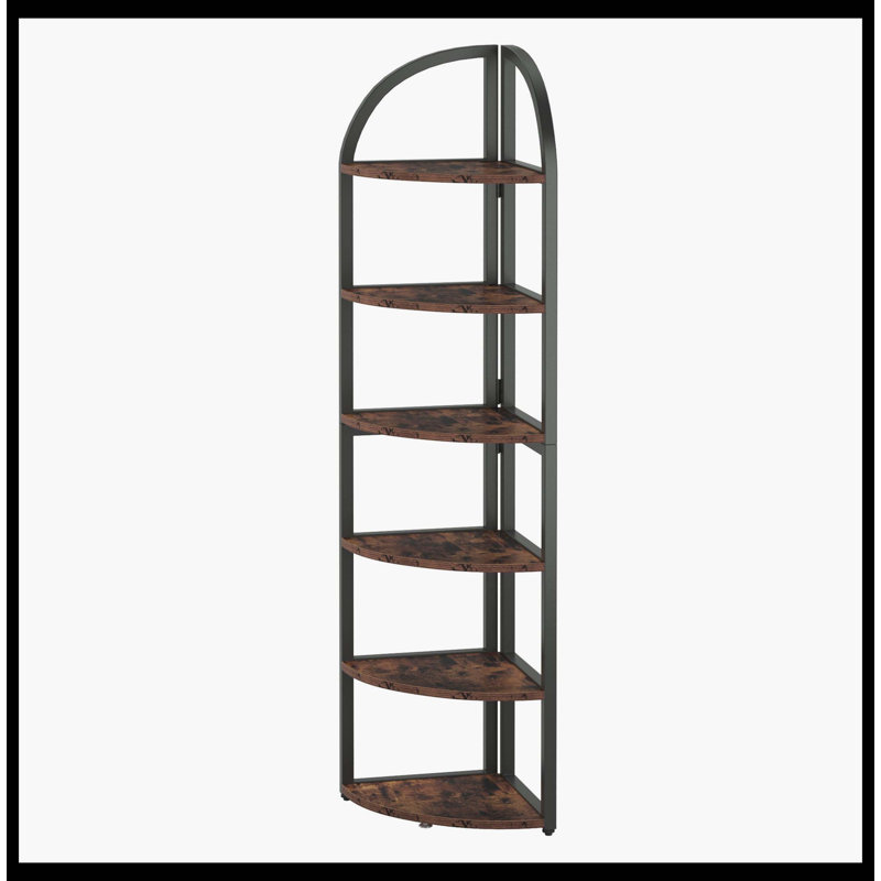 6-Tier Corner Shelf, 71 Inch Tall Corner Bookshelf For Small Space
