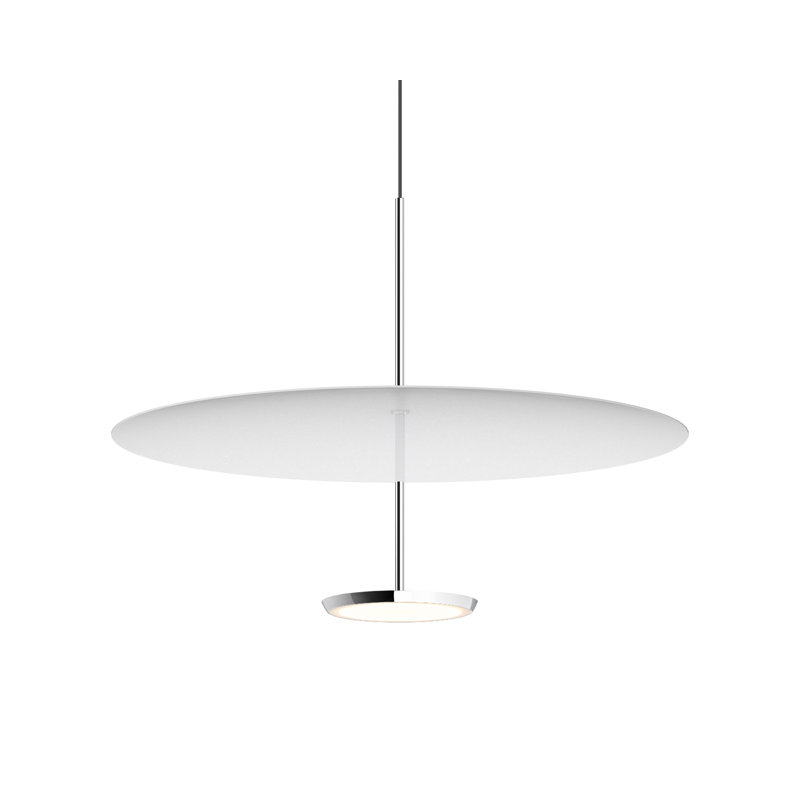 Sky Dome 1 - Light LED Pendant, White, 17.5" H x 24" W x 24" D, Polished Aluminum
