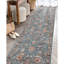  Tapis bleu sarcelle à tissage plat Asha Liana-121935297