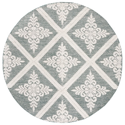 Vermont Hand Woven Wool Damask Rug