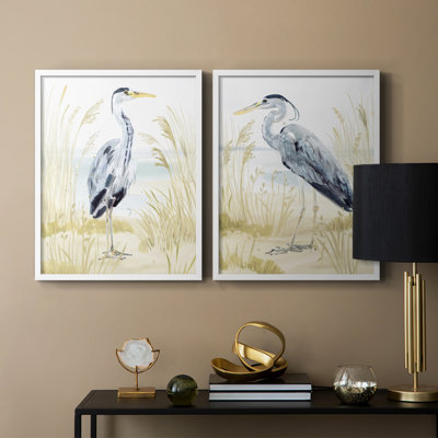 Heron on the Coast I-Premium Framed Print -Ready to Hang - No Nails Required - No Nails Required