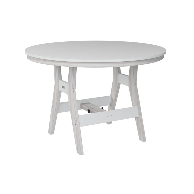Berlin Gardens Harbour 48″ Round Bar Table, White, Seashell
