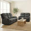 Bishop 58 in. Dark Grey Power Reclining Loveseat with USB