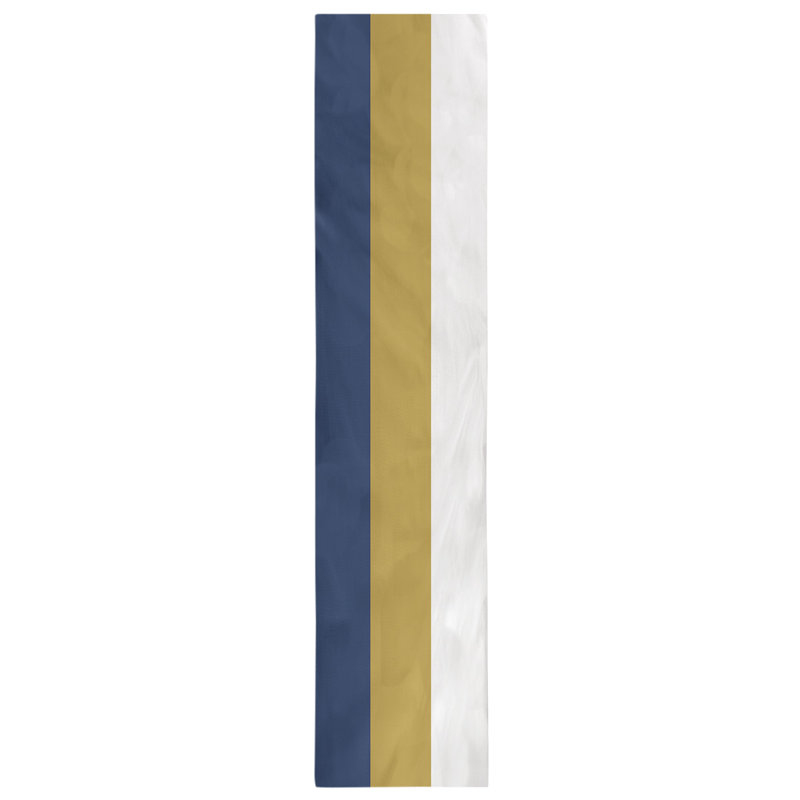 Chemin de table, 72 po x 16 po, Bleu marine / or / blanc, Atlanta