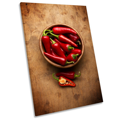 Red Hot Chillies Bowl Kitchen - Wrapped Canvas Print