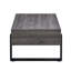 Table basse grise avec sections en métal noir - Design simple pour différents endroits