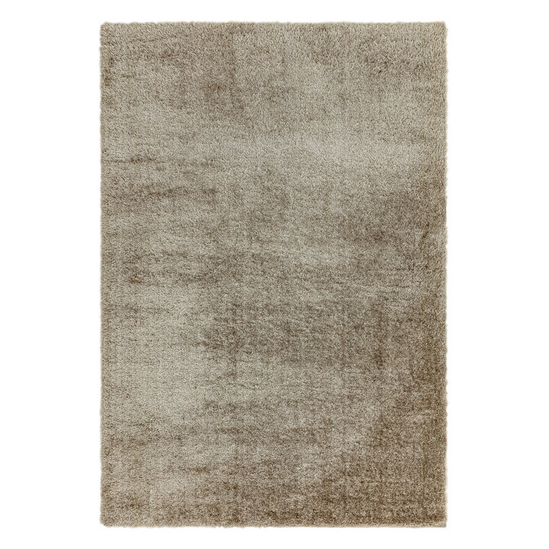 Natonia Shiny Shaggy Mink Brown Area Rug, Rectangle 160 x 230cm