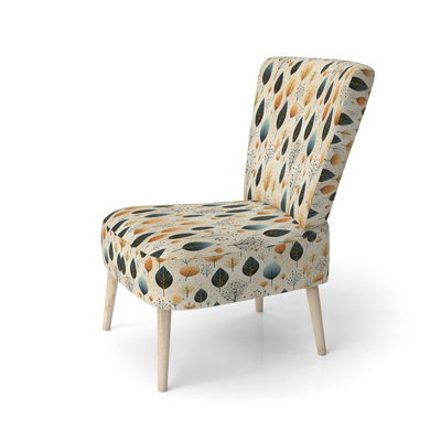 Modern Leaf Patterns - Chaise d'appoint rembourrée scandinave, chaise d'appoint bleue