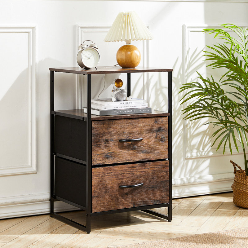Vonda 2 Drawer 45Cm W Bedside Table