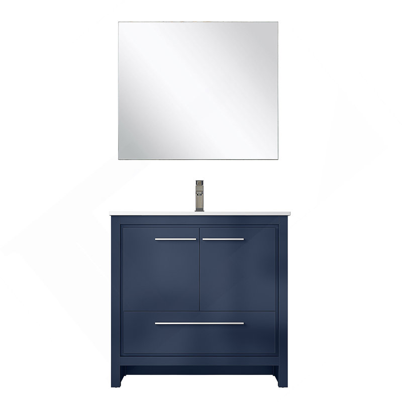 Meuble-lavabo de salle de bain 36 po X P 20 po P, comptoir en marbre de culture, ensemble de robinet et robinet de 28 po Miroir