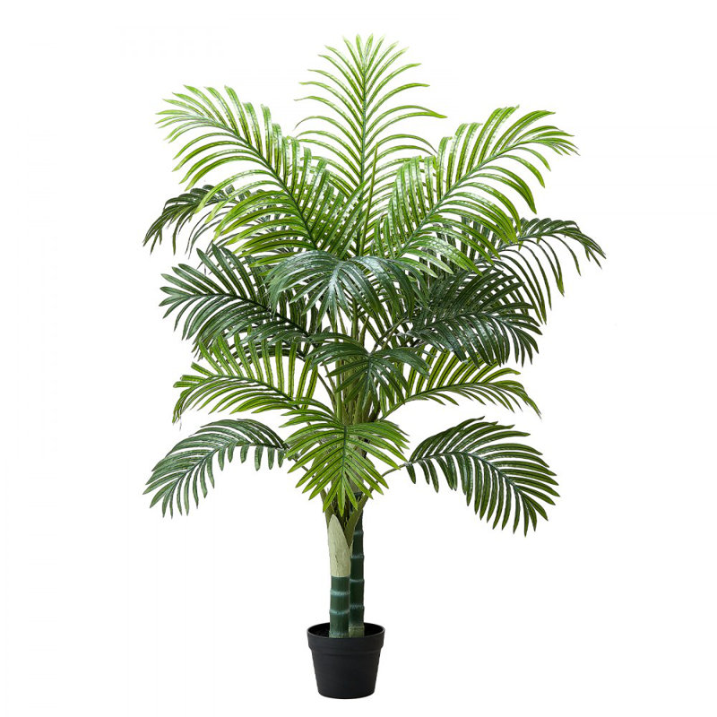 Palmier artificiel artificiel avec plante blanche Areca, H 60 po x l 39,37 po x P 31,1 po