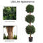 Brooklyn Pure Garden Artificial Tree - 5FT Faux Hedyotis Topiary Ball Plant in Weighted Pot - Fake Plants for Indoor Display or Front Porch Decorations