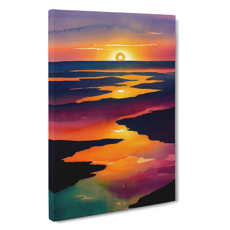 A Luminous Sunset - Wrapped Canvas Print, 60cm H x 40cm W x 3cm D