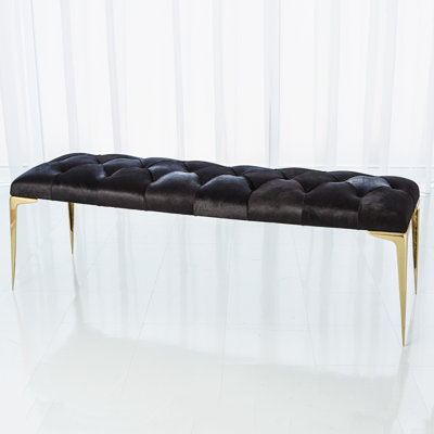 Stiletto Bench-White Hair-on-Hide by Global Views