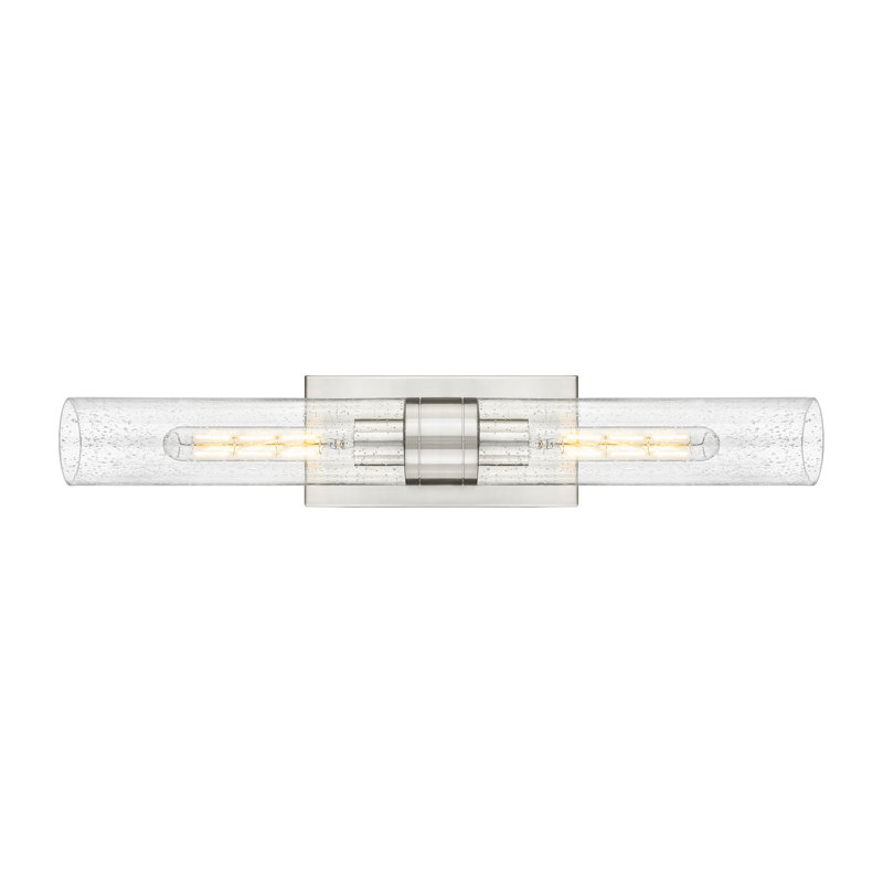 Amalle - 2 Light 11" Wall-mounted Bath Vanity Light, Seedy, Satin Nickel, 3" H x 24" W x 3.88" D