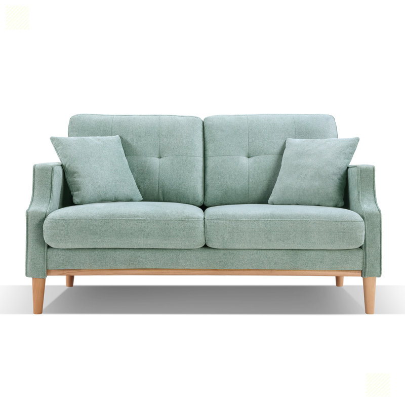 Canapé rembourré 56,77 po, Tissu bleu bébé