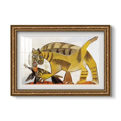 Cat Eating a Bird, 1939-Pablo Picasso-Custom Framed Print