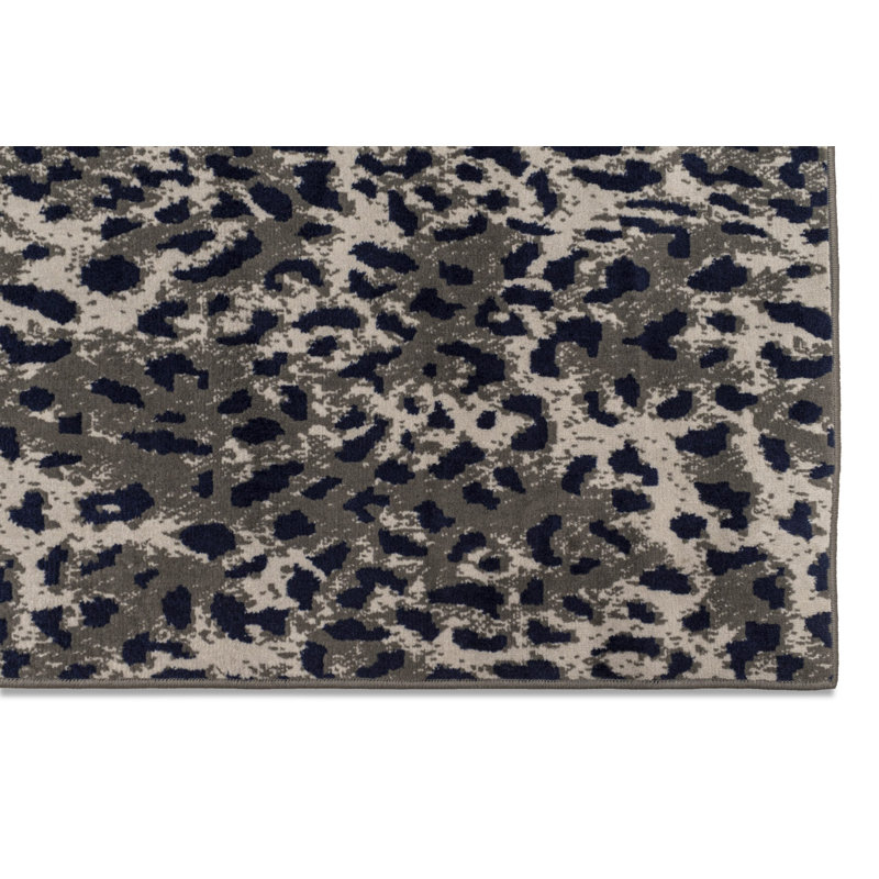 Tapis gris à motif animalier Erihn, Rectangle 3 pi 6 po x 5 pi 6 po