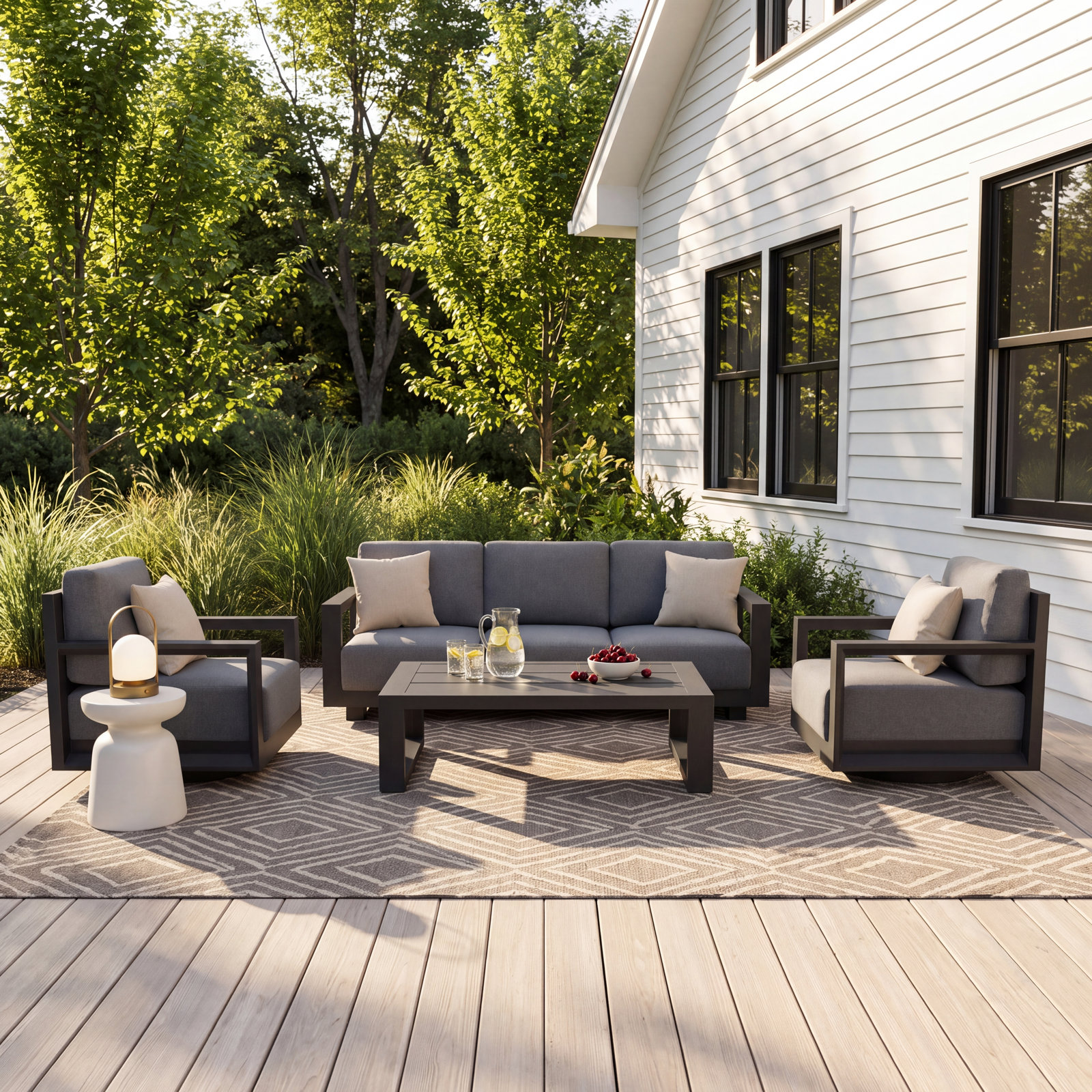 Aden 5-Person Patio Seating Group, Gray