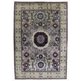 Hand Knotted Wool Area Rug in Beige