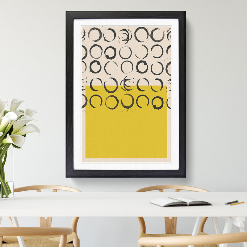 Block Print No.2 - Picture Frame Graphic Art, 48cm H x 36cm W x 2cm D, Black