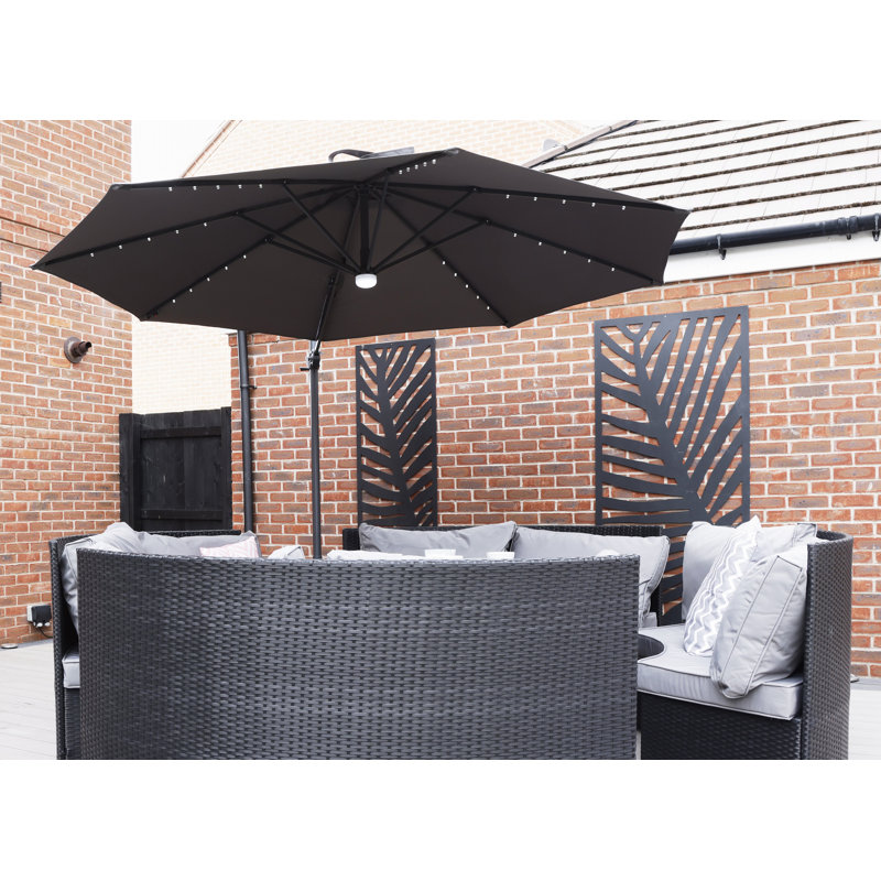 Aadit 300cm Lighted Cantilever Parasol, Grey