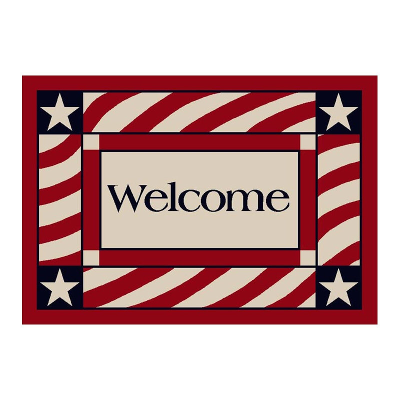 Tapis de bienvenue nul patriotique, Rectangle 2 pi 8 po x 3 pi 10 po