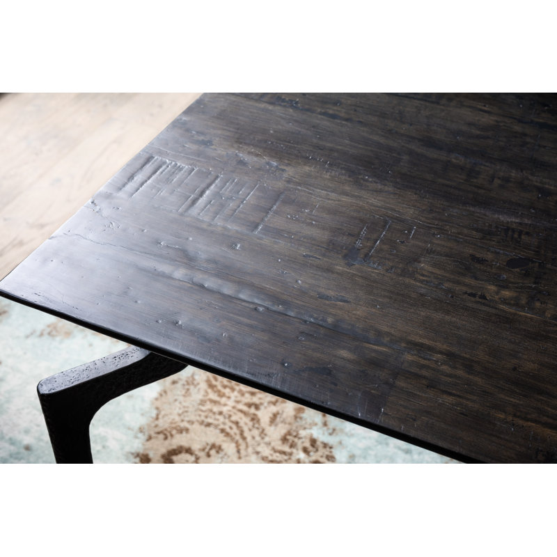 Bow Solid Wood Top Metal Base Dining Table, H76 x L300 x W90cm