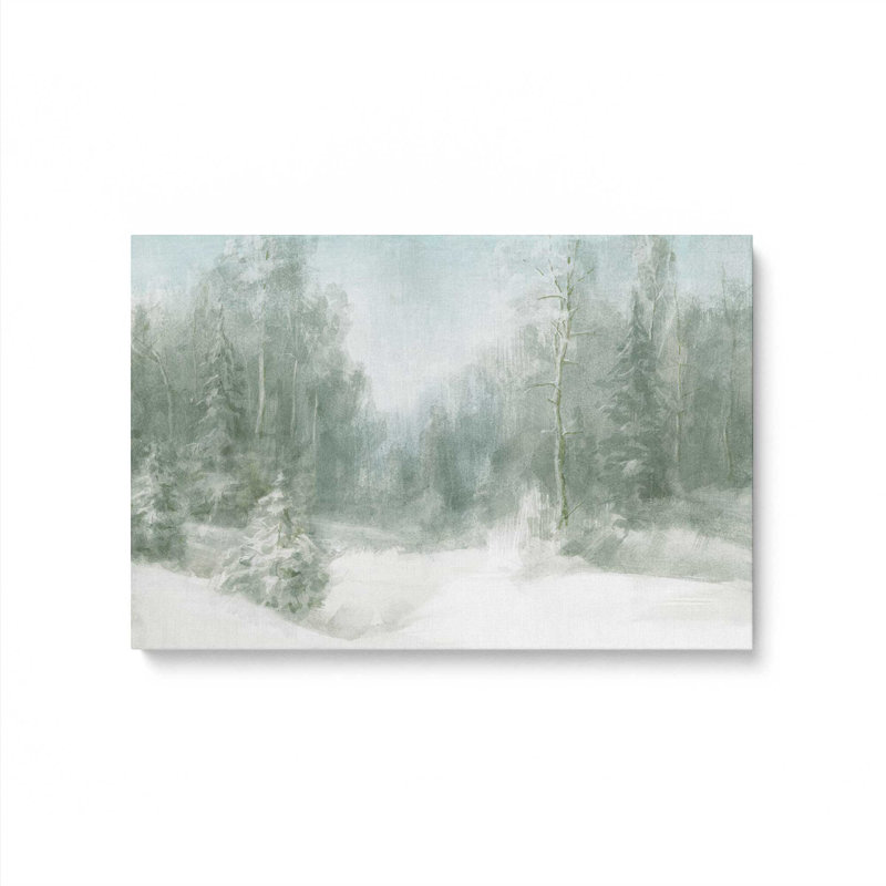 Imprimé paisible forêt givrée, H 24 po x l 36 po x P 1,25 po, Toile tendue