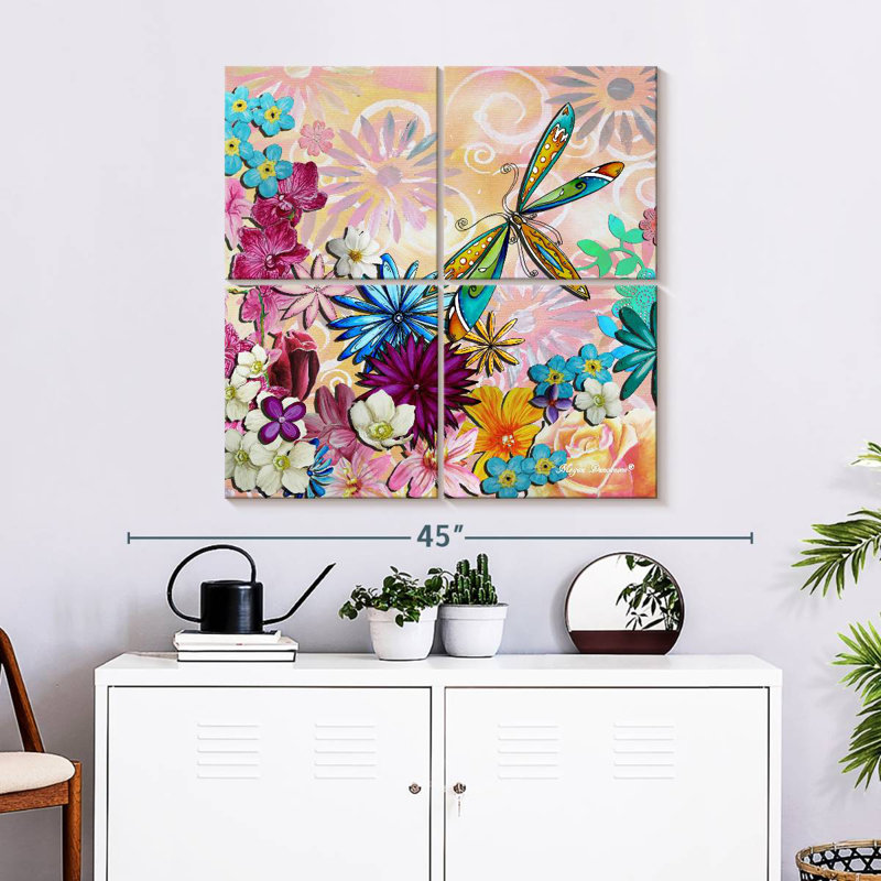 Harnek Whimsical Floral Collage II, 32" H x 32" W