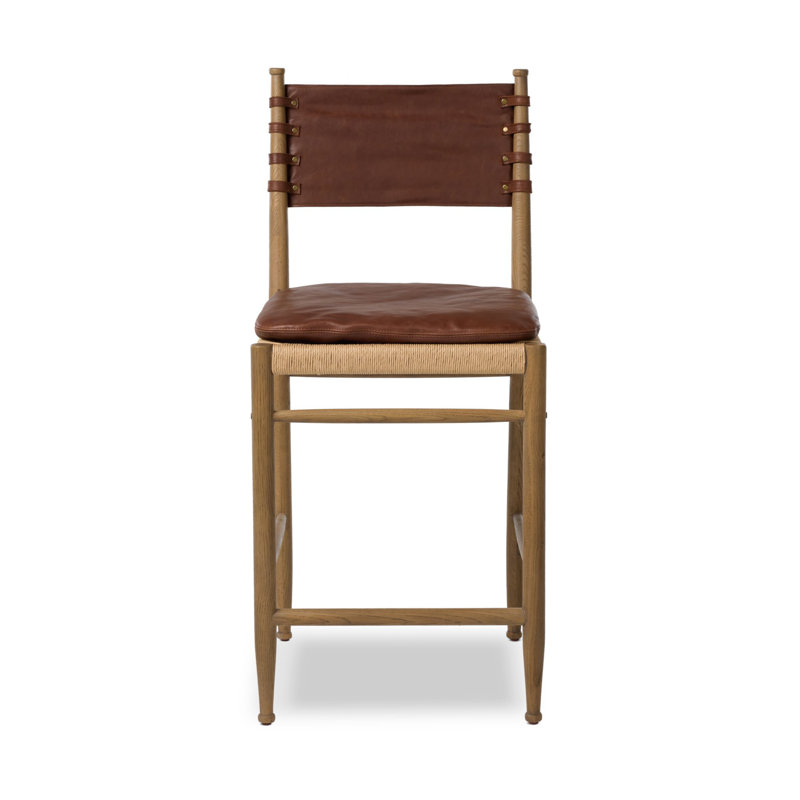Brielle Stool W/ Cushion-Broadway Dune-Counter, Dulane Mahogany