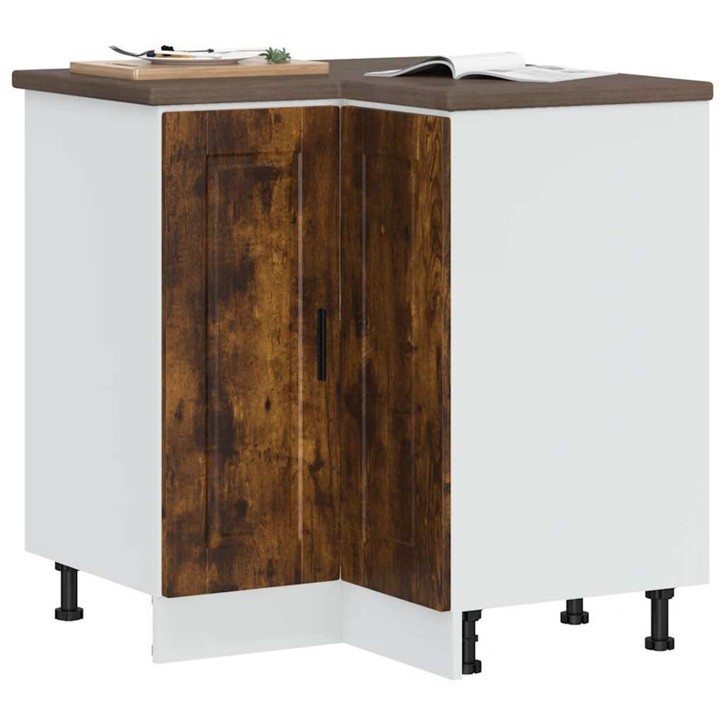 Armoire de cuisine en bois d'ingénierie vidaXL, Chêne fumé