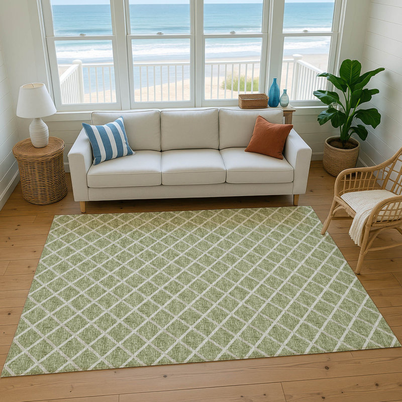 Tapis en aloès de qualité supérieure lavable à la machine Uran AMF140, Rectangle 9 pi x 12 pi