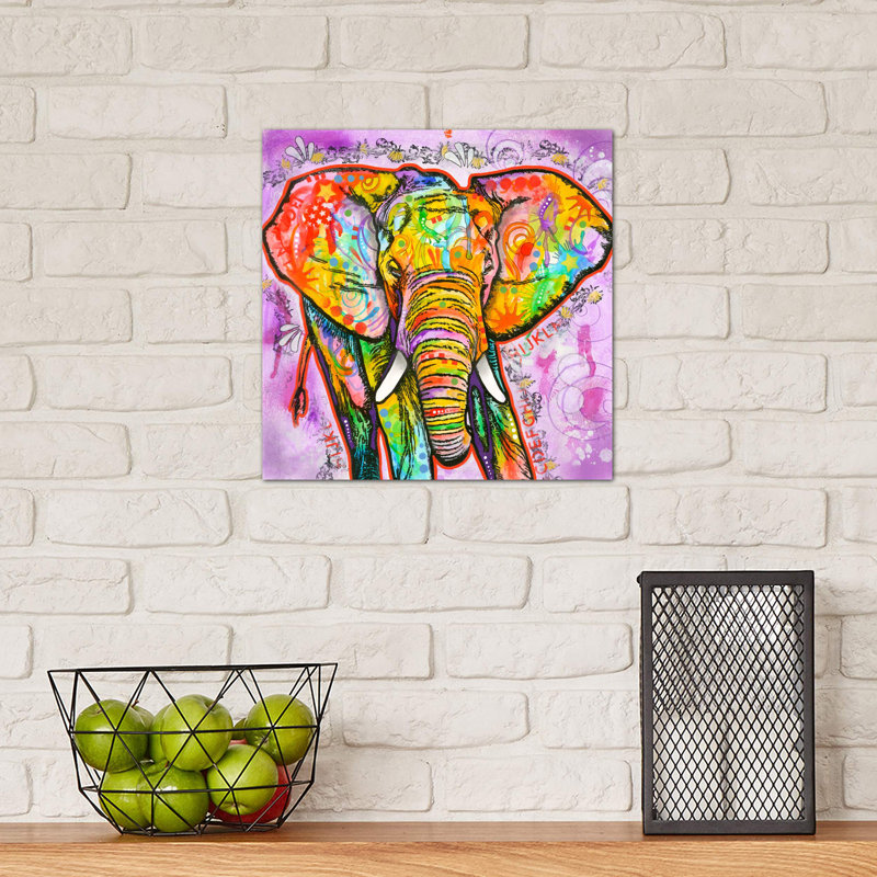 Elephant by Dean Russo - Print on Canvas, 45.72 cm H x 45.72 cm W x 1.91 cm D, Wrapped Canvas