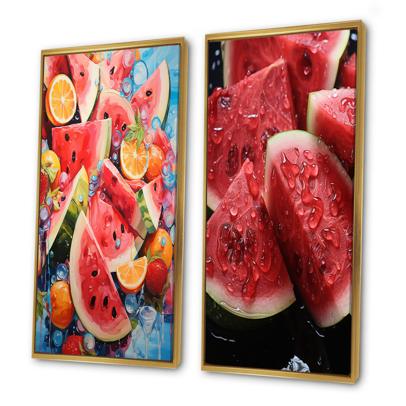 Ensemble d'art mural sur toile Whimsy, H 40 po x l 41 po, Encadrement doré