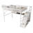 Queen Loft Bed with Desk, Charging Station, Stairs, and Light, Metal High Loft Bed for Kids and Teens, White