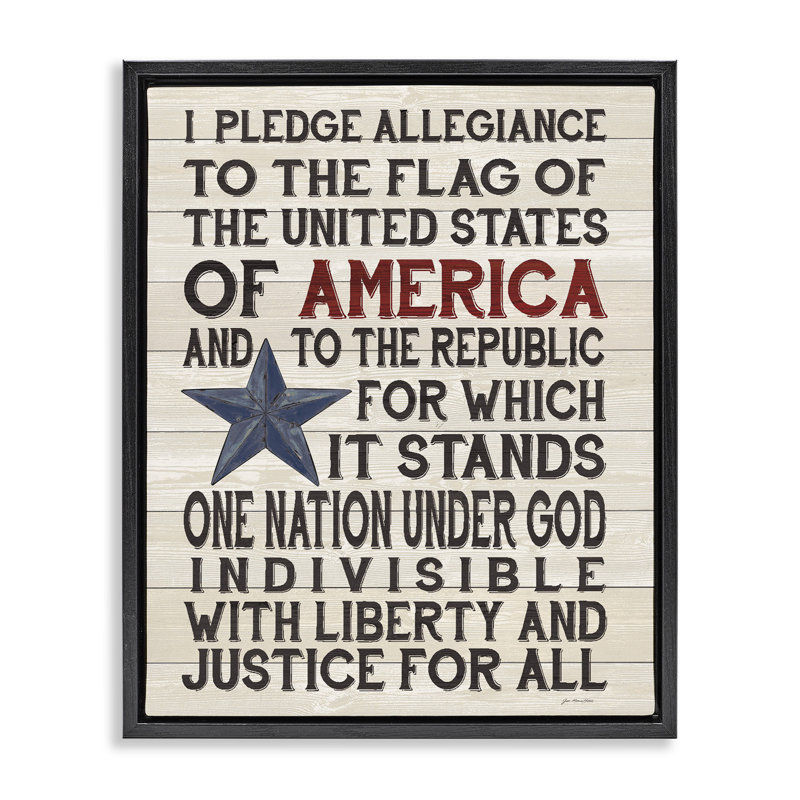 «Pledge of Allegiance» par Jo Moulton, Cadre flottant noir de jais, H 31 po x l 25 po