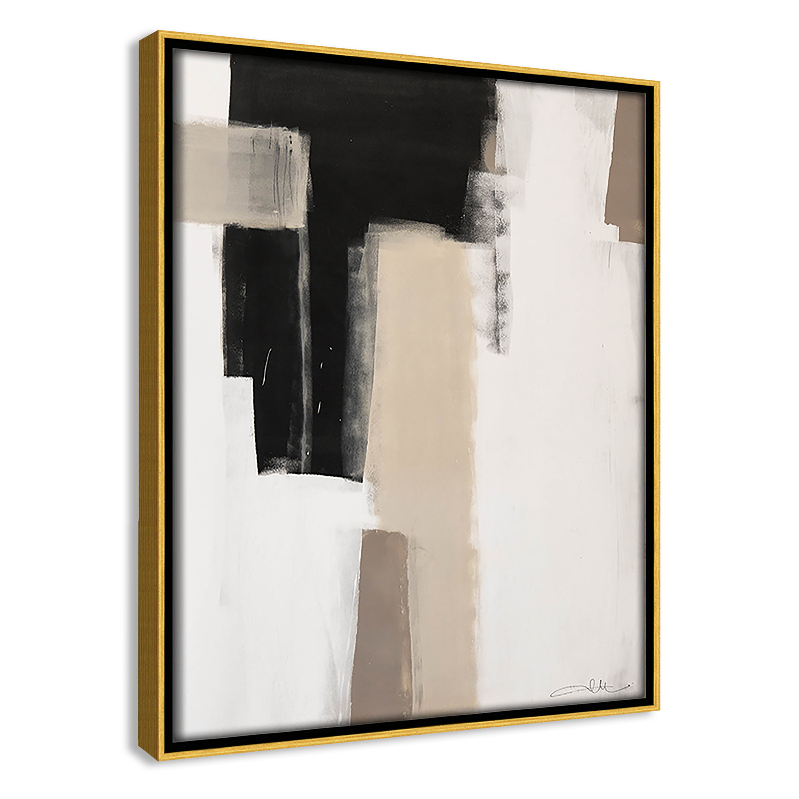 Giverny Earth Scapes I Print, No Mat, Gold Floater Framed, 11.5" H x 9.5" W x 2" D