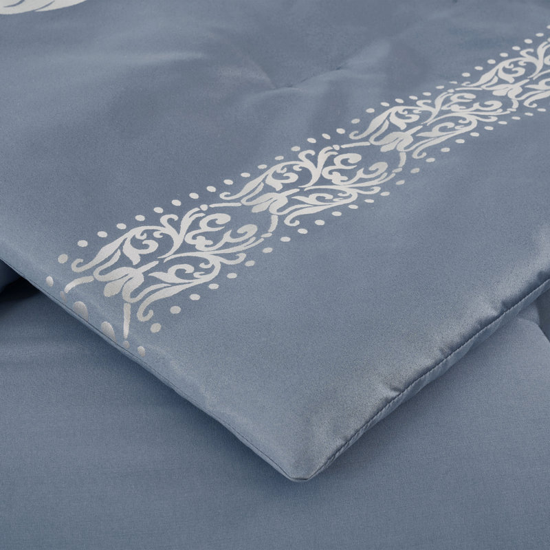 Valor 7-Piece Bed in a Bag Jacquard Floral Comforter Set with Sheets, California King Comforter + 6 Additional Pieces