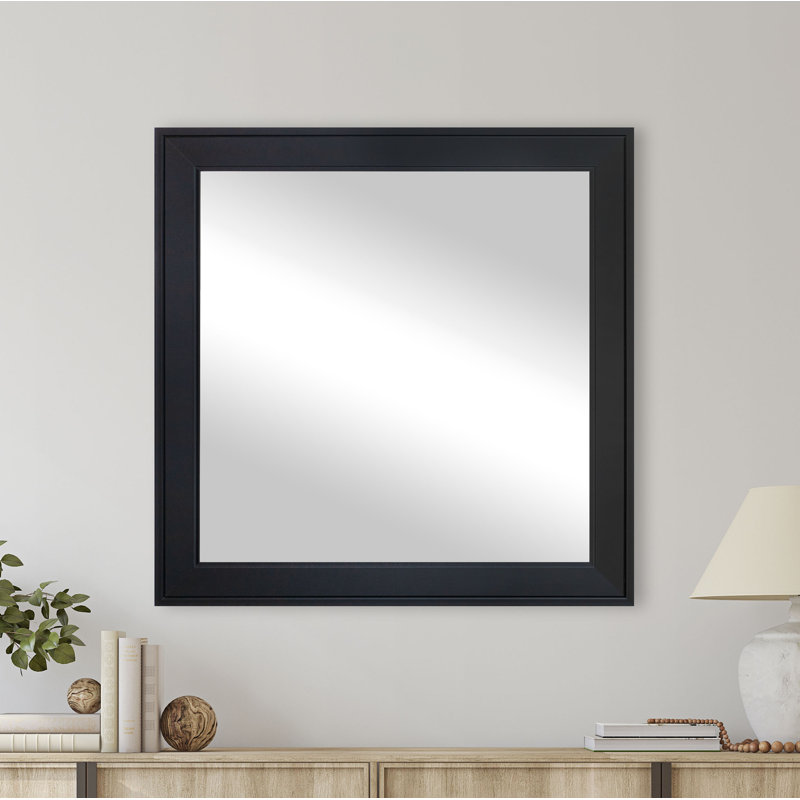 Miroir décoratif Ahron, Noir, 39,5 po x 39,5 po