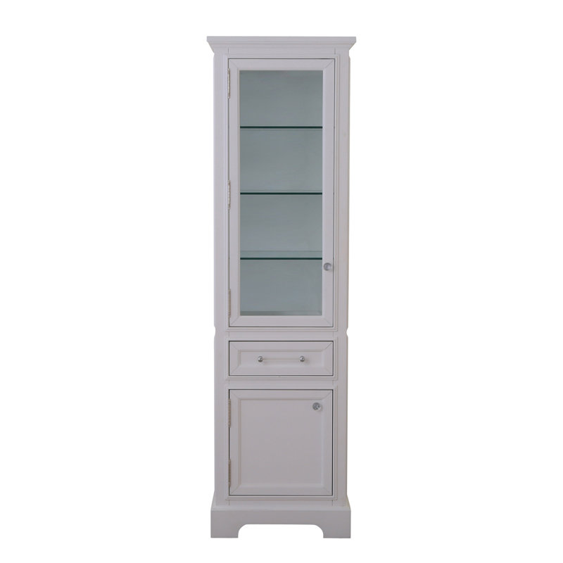Anchita Solid Wood Frame Linen Cabinet, White