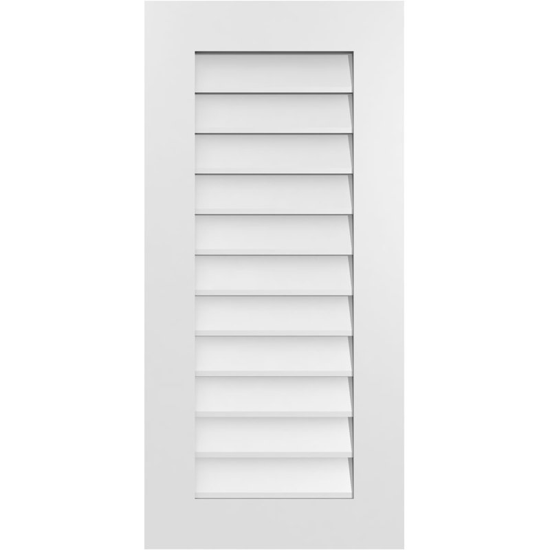 Vent à pignon rectangulaire en uréthane non-fonctionnel, H 38 po x l 18 po x P 1 po