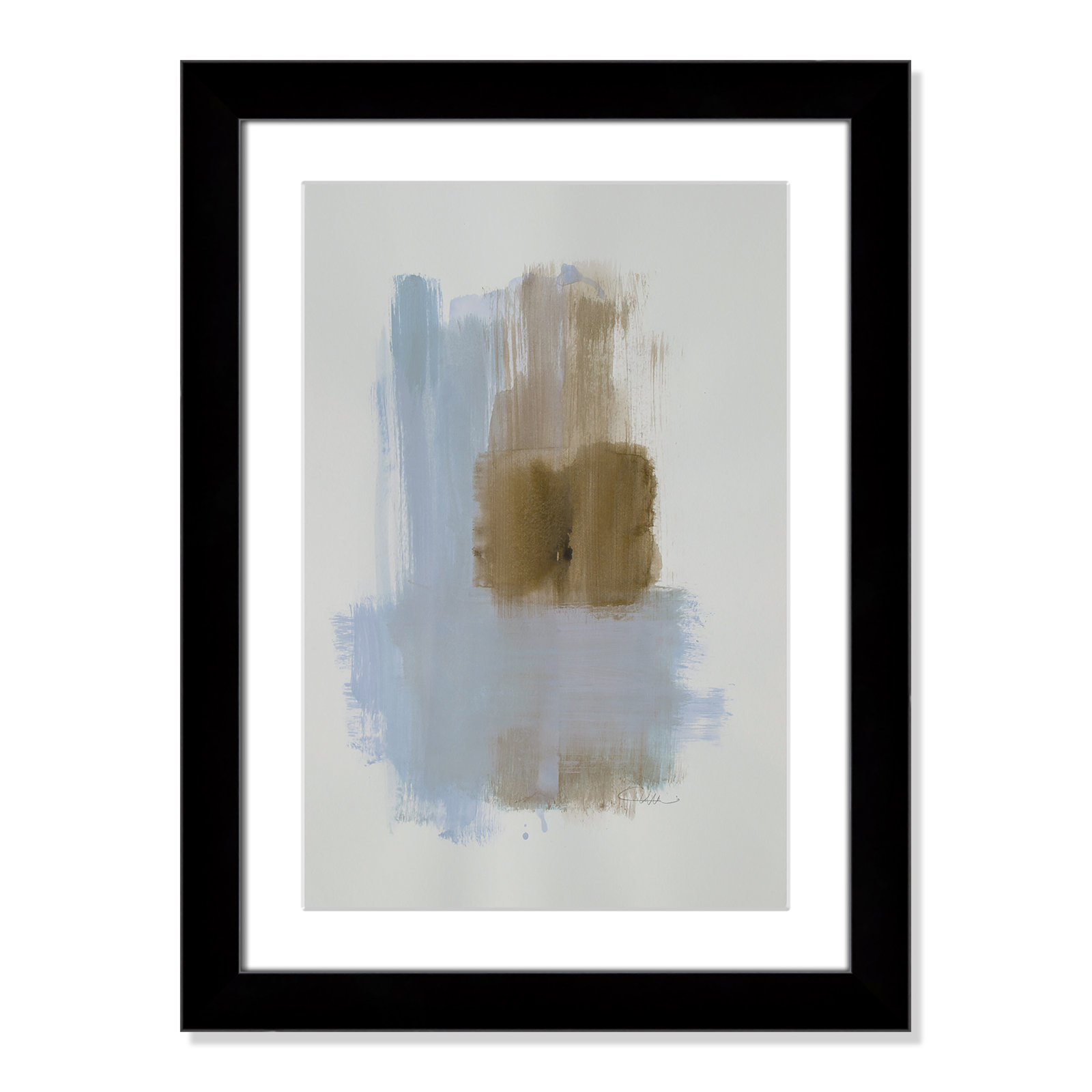 Esmeray "Powder Room Wash IV" Print, 24.5" H x 18.5" W x 1.25" D, Black Cube Frame Matted