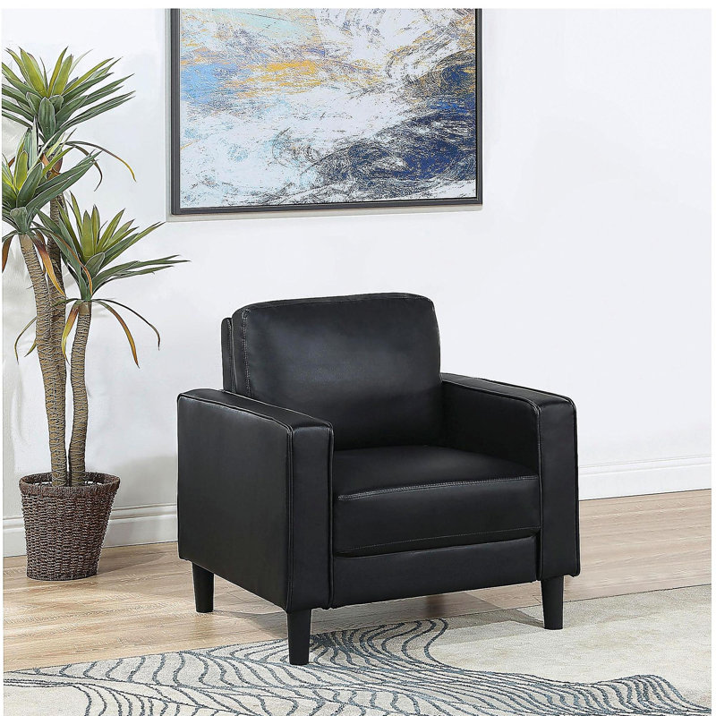 Fauteuil d'appoint rembourré Farallone, Noir