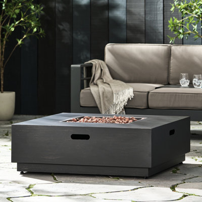 Foyer carré 40 po - Fer avec accents or brun, l 39 po x P 13,35 po, 64,58 lb, fer spécifique pour l'extérieur, + or, 39 x 39 x 13,35 po, 64,58 lb, réchauffez votre espace