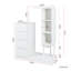 Armoire penderie avec étagère suspendue et tablettes, armoire 4 tiroirs avec tablettes de rangement pour la chambre à coucher