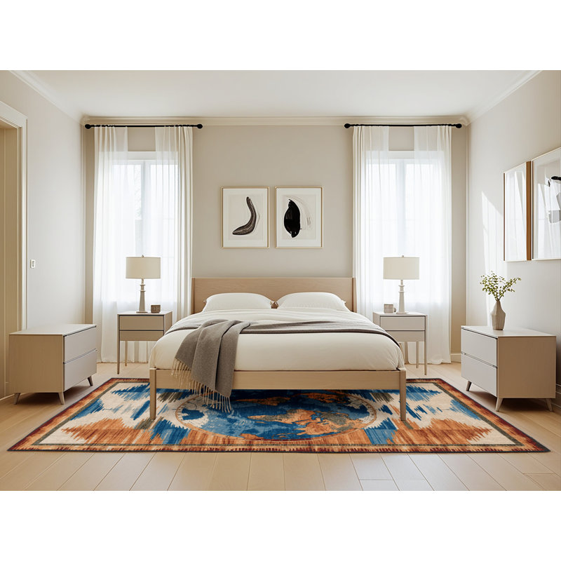 Tapis brun lavable à la machine, Rectangle 5 pi x 8 pi