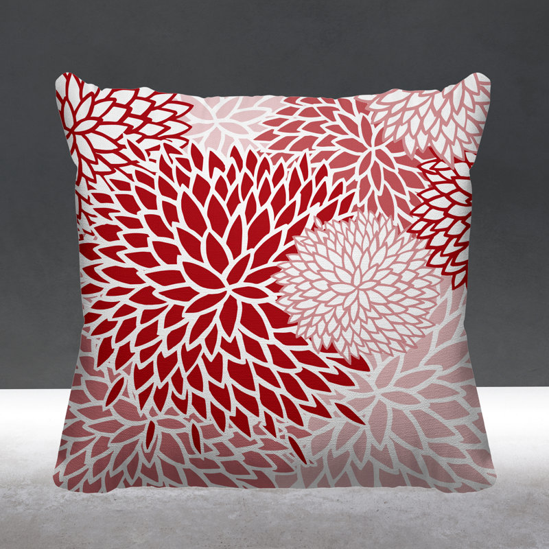 Arlo Outdoor Reversible Throw Pillow, 19W" x 19H", Red