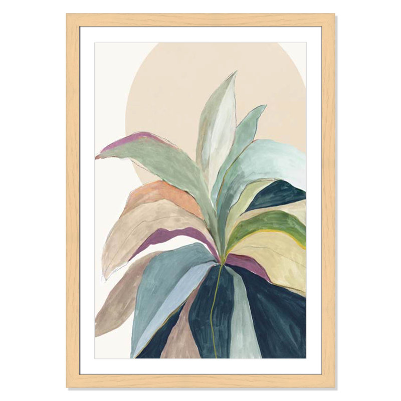 Sherbrooke Sunny Bright Leaves II Framed On Paper by Asia Jensen Print, 43" H x 31" W x 1.25" D  , Natural Cube Frame Matted