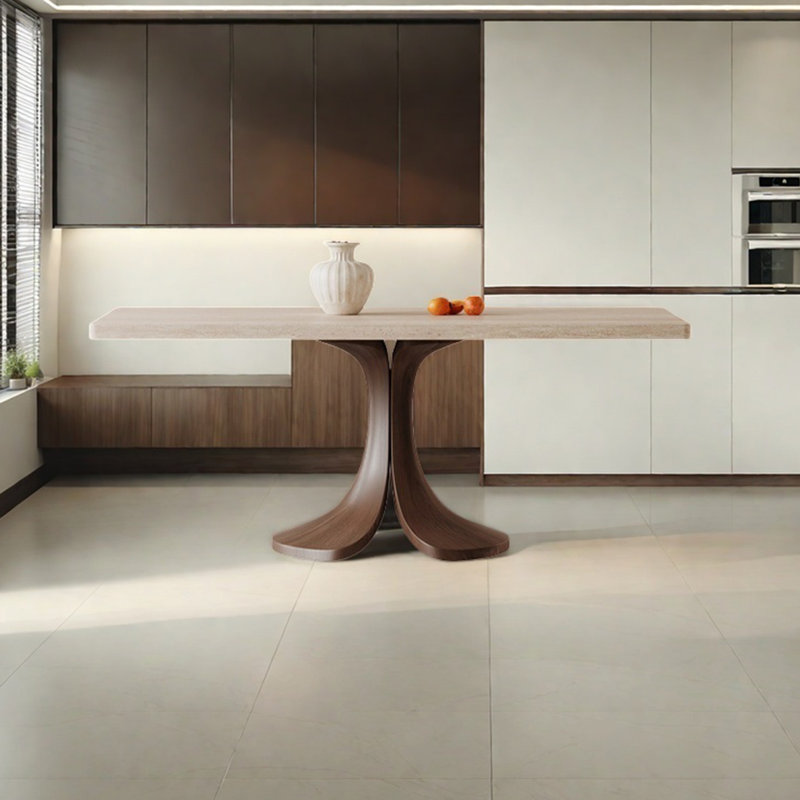 High-end Designer Solid Wood Dining Table, 29.52"H x 62.99"L x 31.49"W